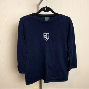 Lauren Ralph Lauren Logo Navy Sweater